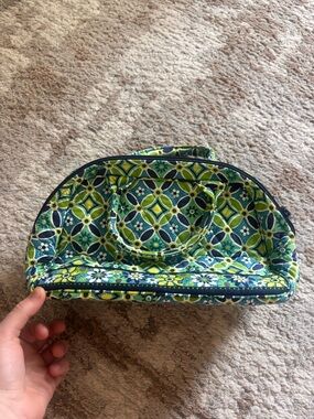 Vera Bradley Quilted Floral-Geo Cosmetic Carryall - Green & Blue